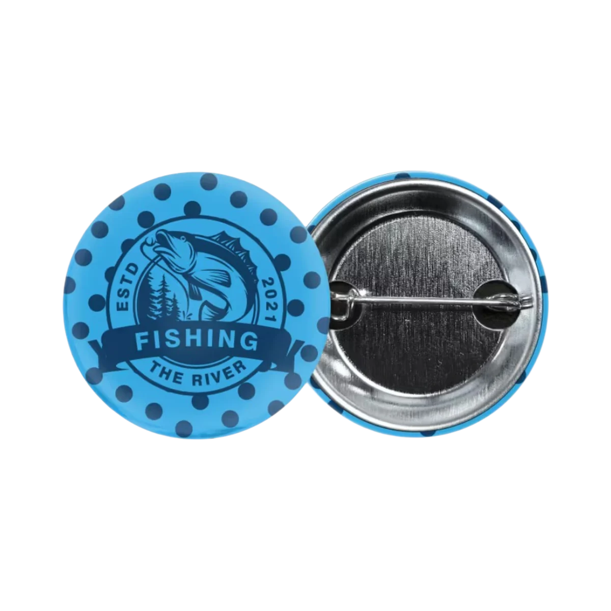 Metal Button with Double Crimped Pin | 37 mm main image