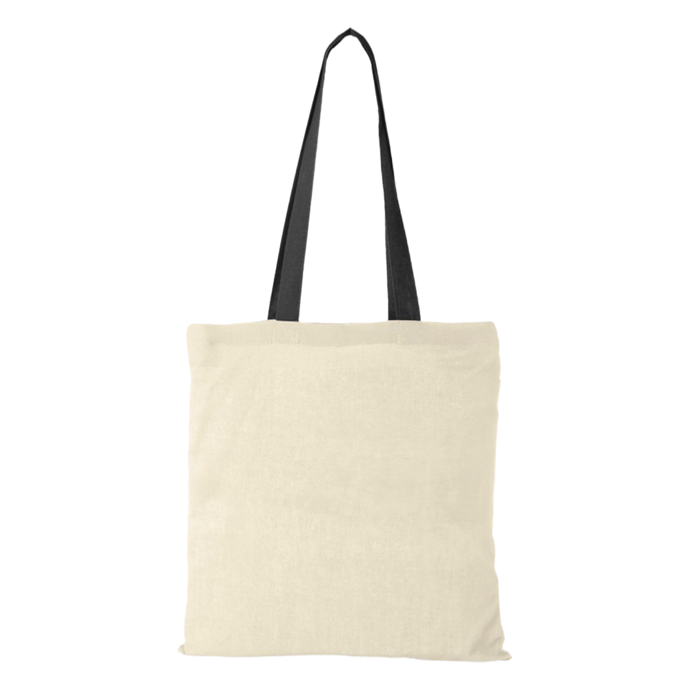 m² cotton tote bag coloured handles black
