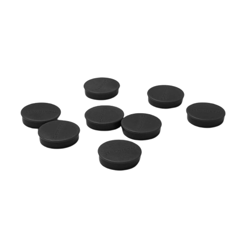 Juego de 8 imanes negros ⌀2 cm