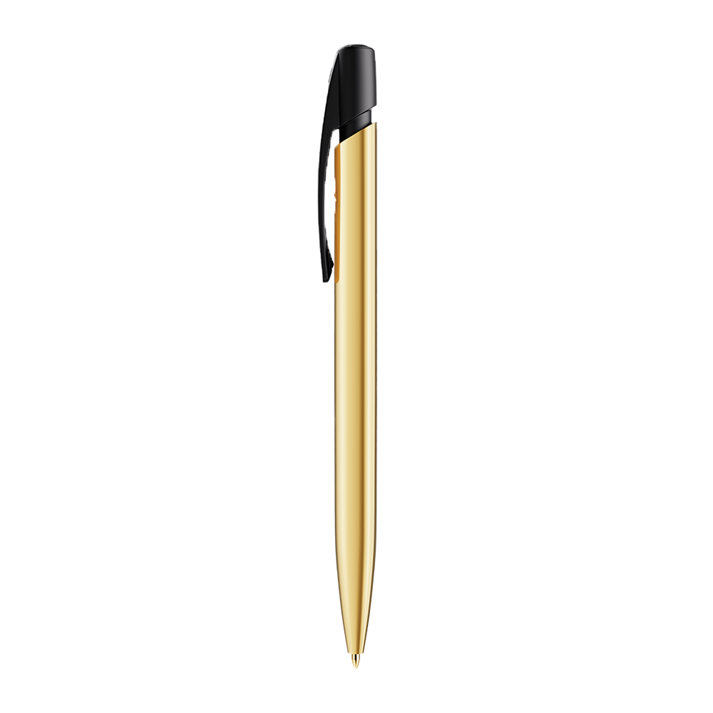 bicmediaclicshineballpen gold with black clip