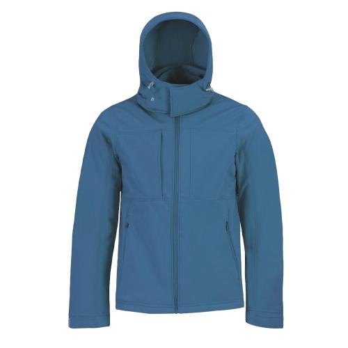 B&C Hooded Softshell jacket icon azure