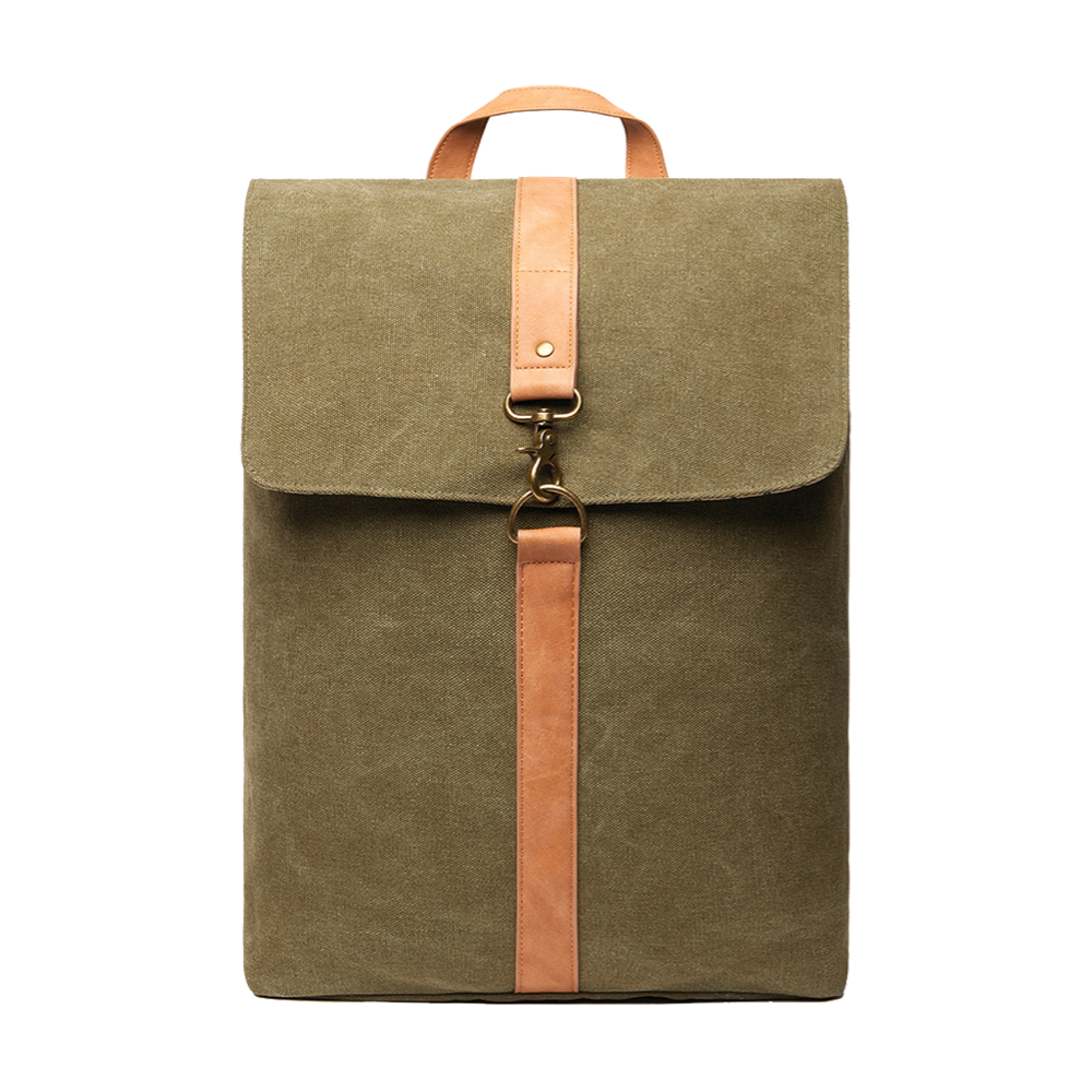 VINGA Bosler GRS recycled canvas backpack green