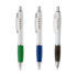 Tre penne Nash deluxe bianche con stampa logo ROUND e punte cromate, con impugnature verde, blu e nera