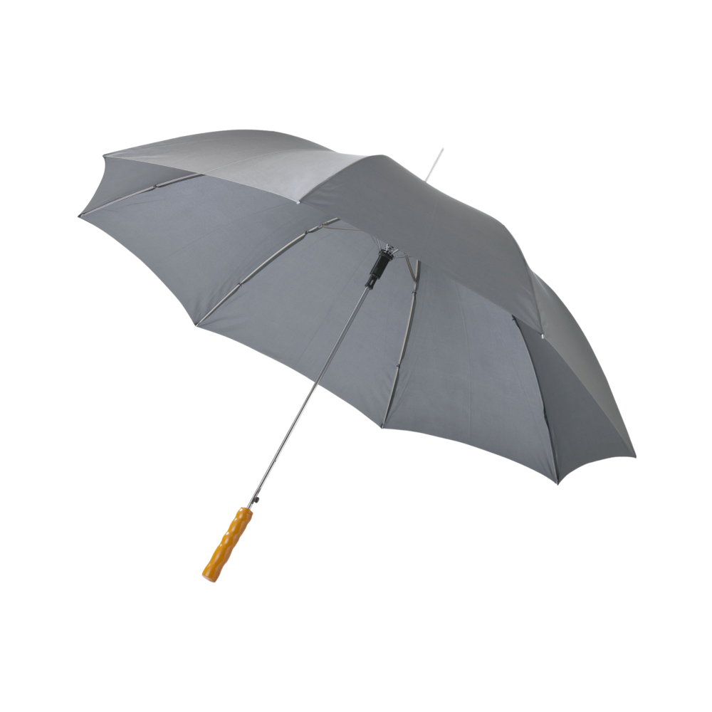 Lisa 23- auto open umbrella with wooden handle grey
