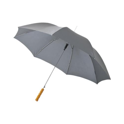 Lisa 23- auto open umbrella with wooden handle grey