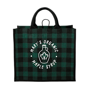Buffalo Plaid Printed Jute Tote