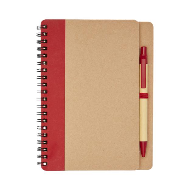 Priestly recycled notebook with pen red