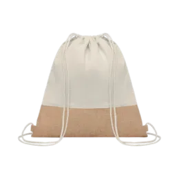 INDIA Kordelzugtasche mit Jute Details