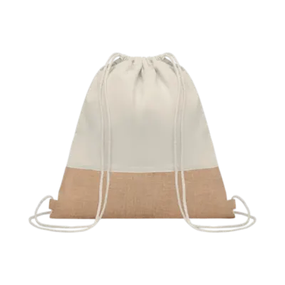 INDIA Drawstring Bag with Jute Details