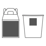 60 x 60 mm - On the Box | 20 x 20mm - On the Cup