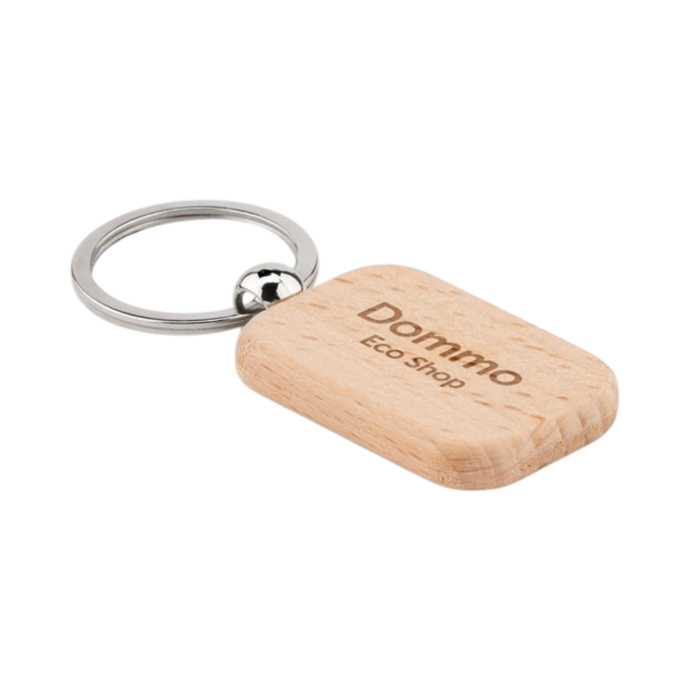 Rectangular Wooden Key Ring | HelloPrint