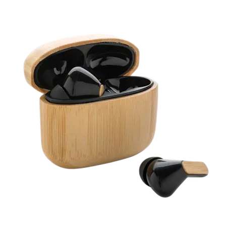 Bamboo TWS Earbuds with RCS Recycled Plastic