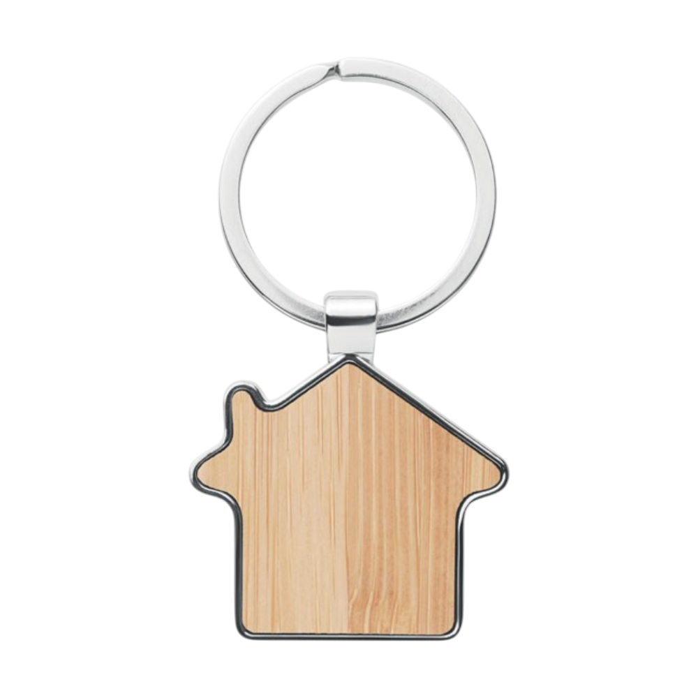 PDP - burniehousekeyringmetalbamboo square #F8F8F8 background