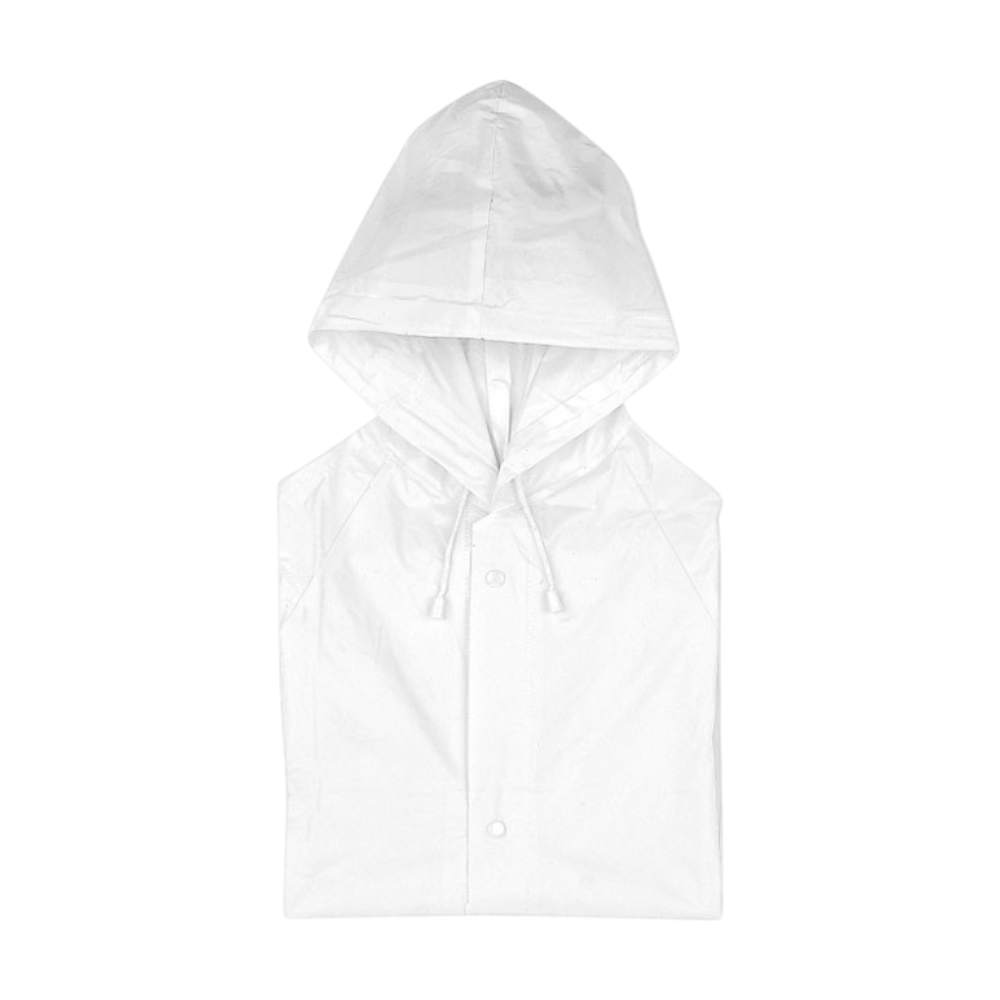 ICON - pvcraincoatwithhood white