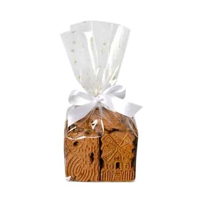 Sacchetti in Cellophane con Stelle Dorate 23,5 x 14,5 x 5,8 cm