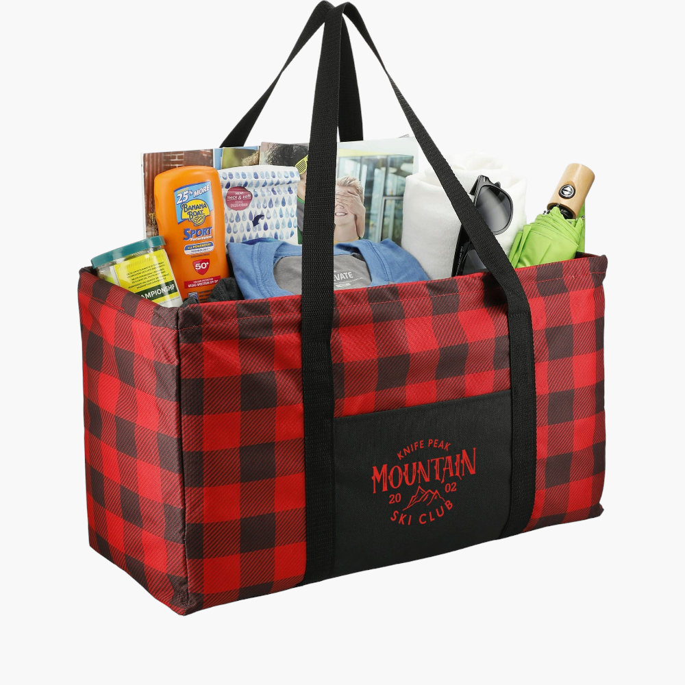 PDP - buffaloplaidutilitytote square #F8F8F8 background