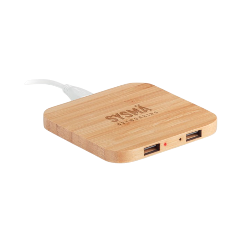 Cargador inalámbrico de bambú CUADRO