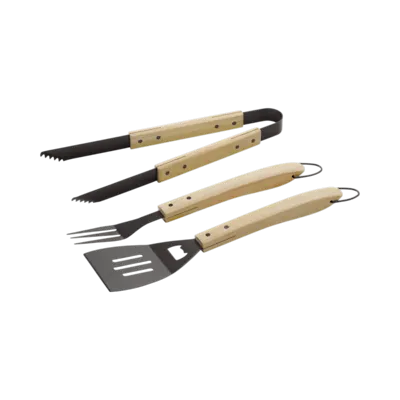 Set Utensili da Barbecue in Legno