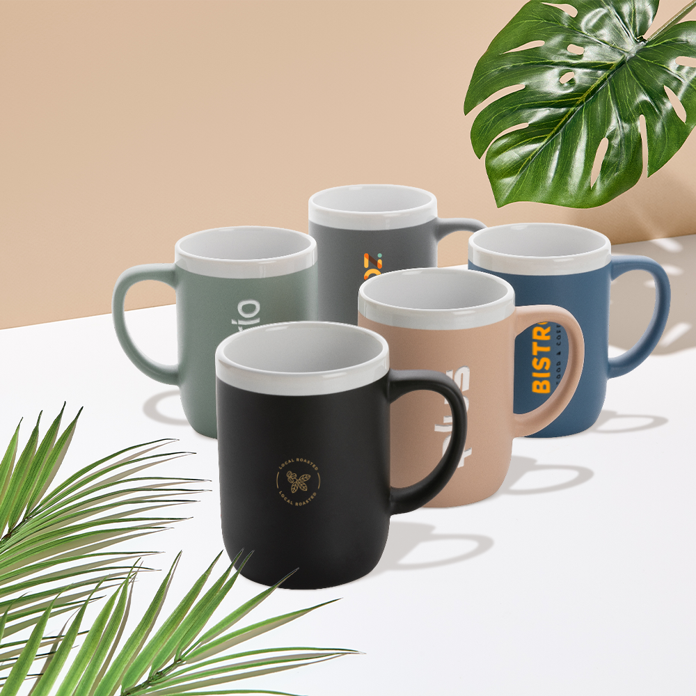 Ceramic mug white rim PDP