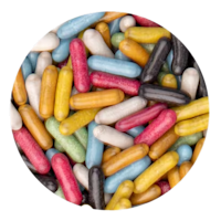 bigglassjar15literfilledwithcandy licorice sticks mix