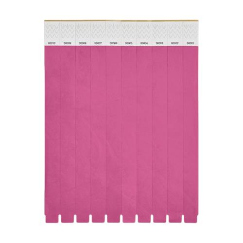 ICON - tyvekonesheetof10wristbands fuchsia