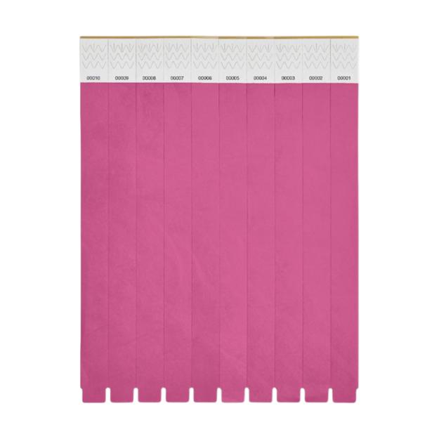 ICON - tyvekonesheetof10wristbands fuchsia