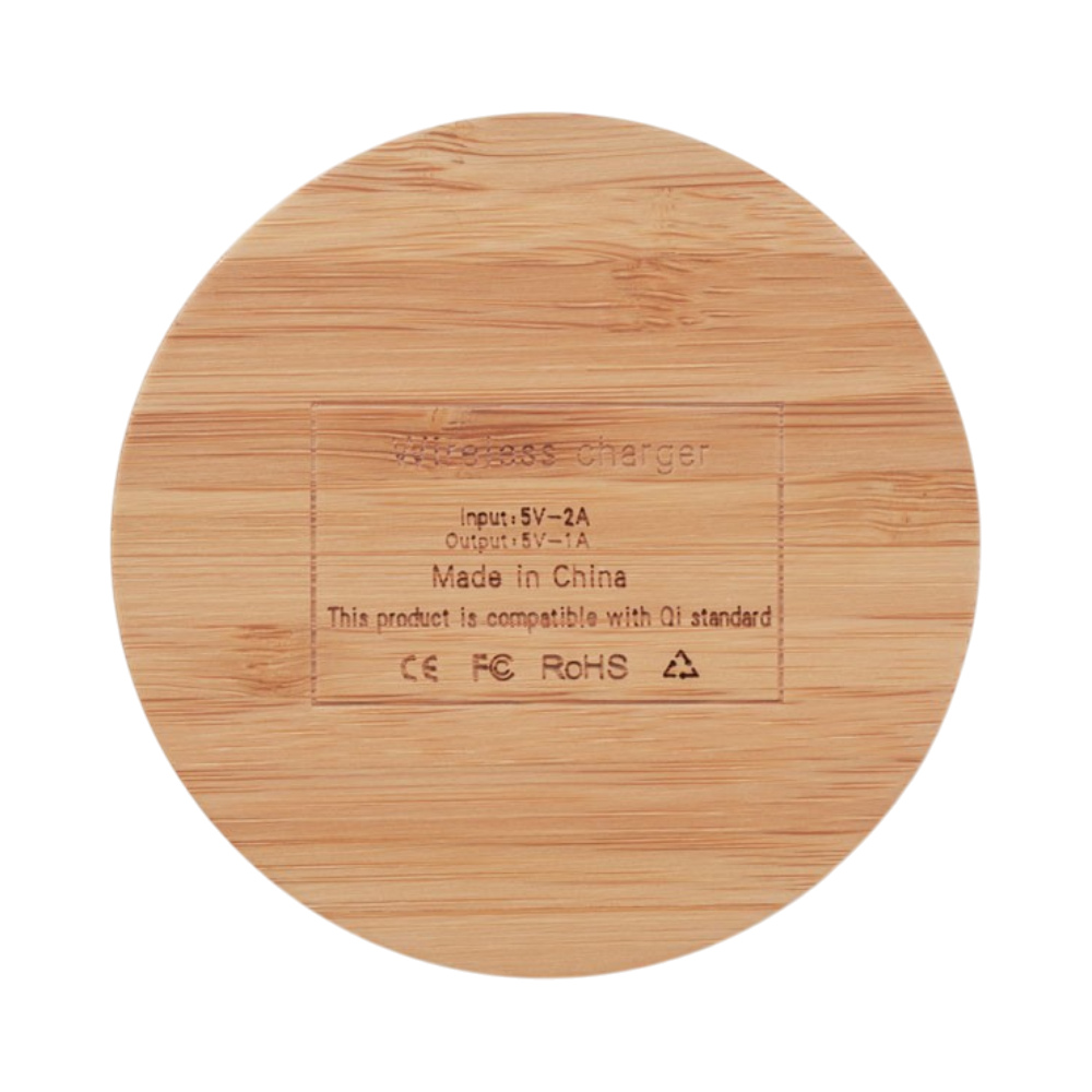 PDP - rundowirelesschargerbamboo5w square #00000000 background