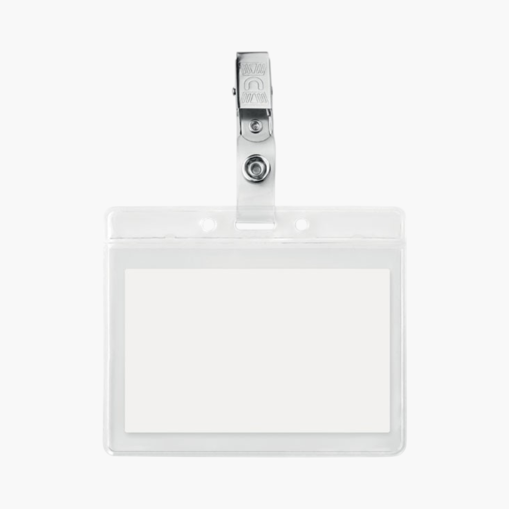 PDP - clipbadgepvcbadgeholder square #F8F8F8 background