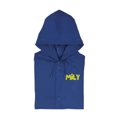 Raincoat with Hood and Snap Button Closure