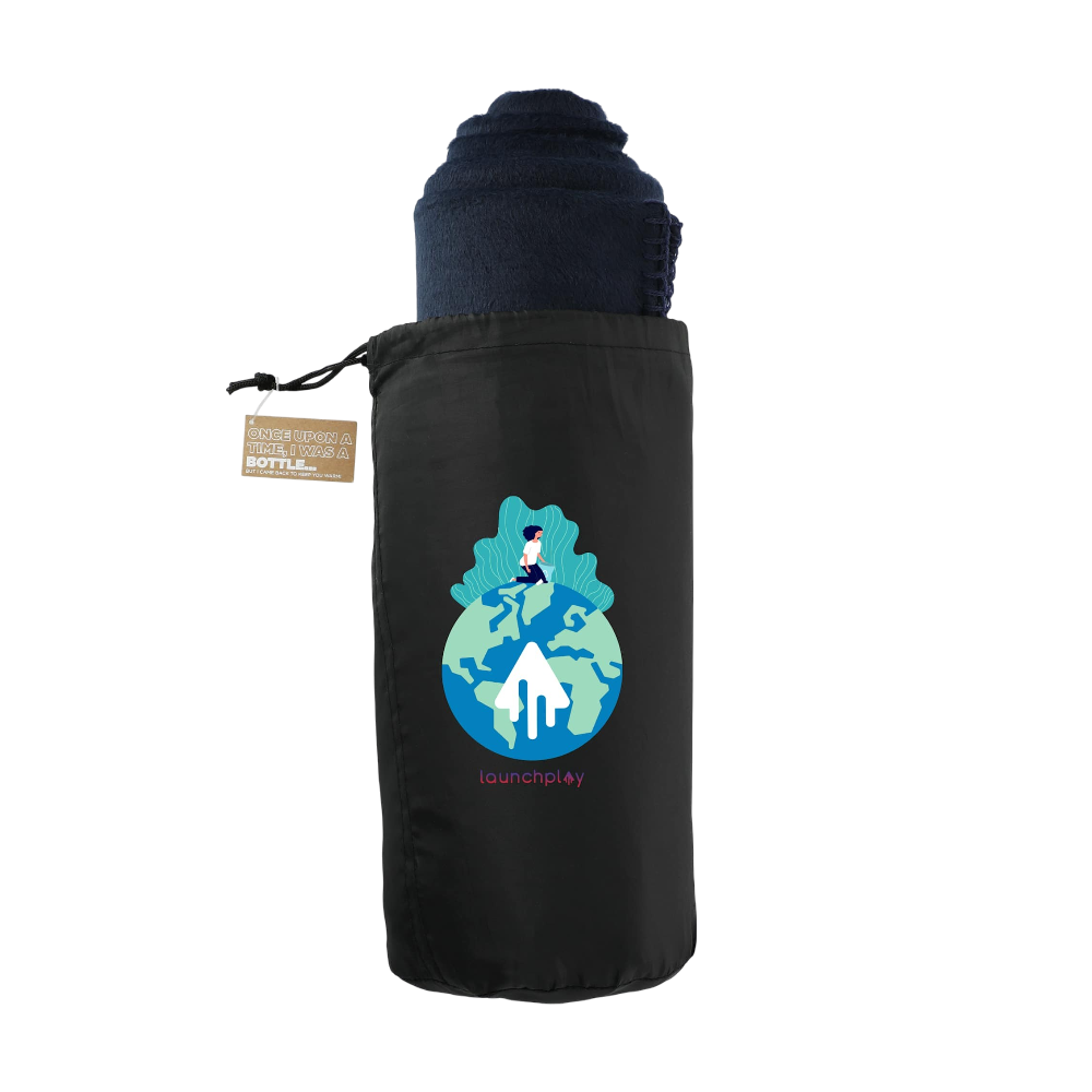 Recycled PET Fleece Blanket with Pouch