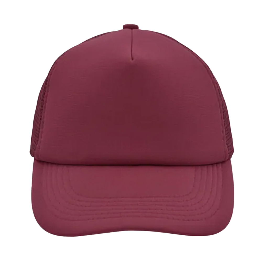 56. 5panelpolyestermeshcap Deep Red