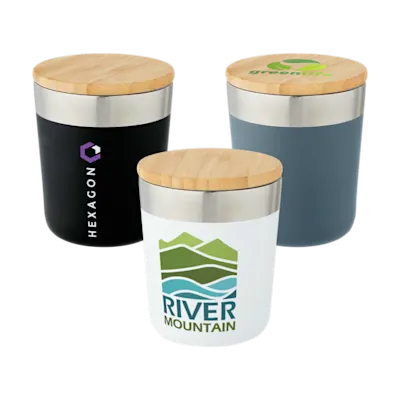 Lagan Copper Vacuum Insulated Stainless Steel Tumbler with Bamboo Lid 300 ml