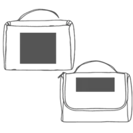140 x 120 mm On the flap & 150 x 55 mm On the back