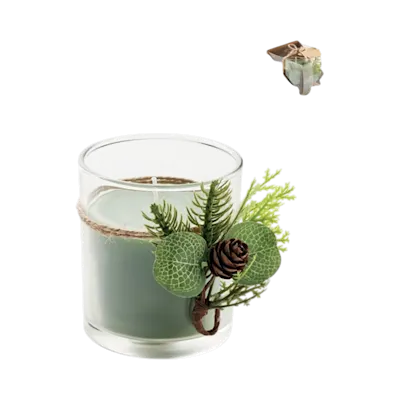 Glass Soda Lime Christmas Candle Holder
