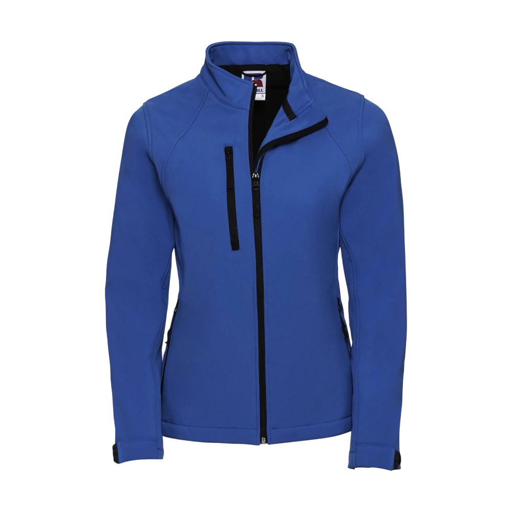 russellladiessoftshelljacket azure blue