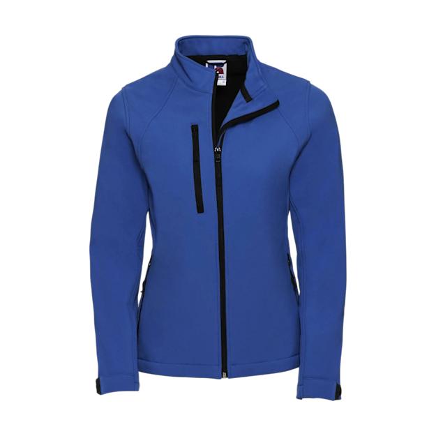 russellladiessoftshelljacket azure blue