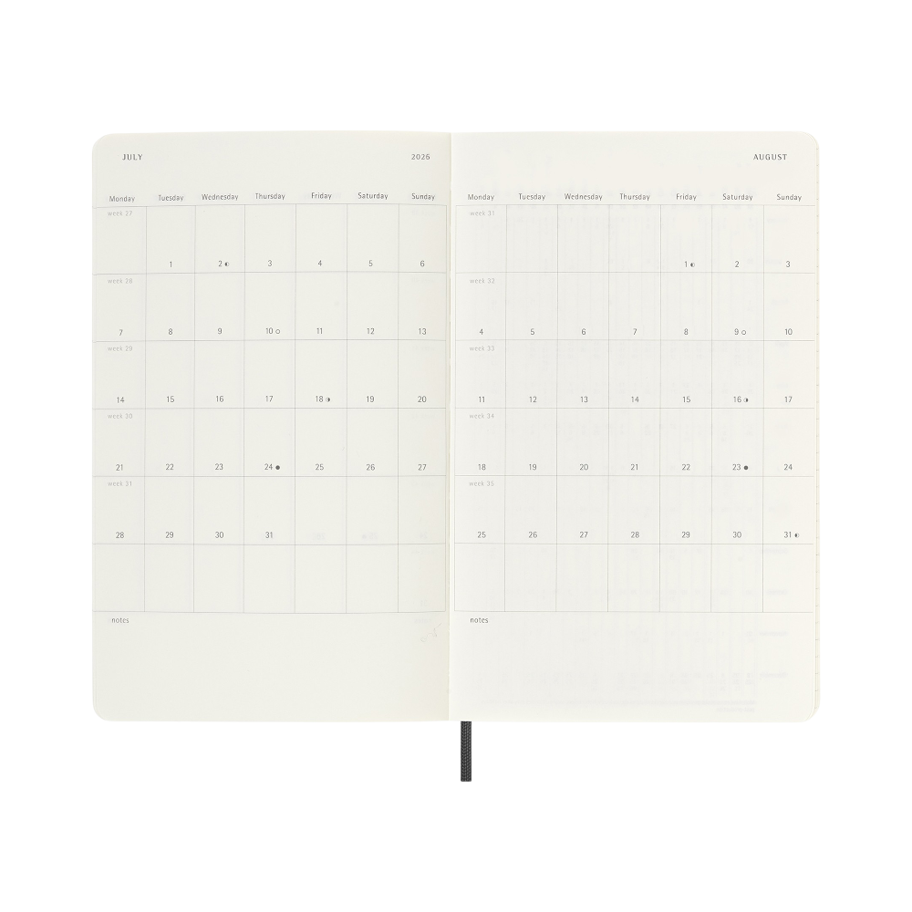 PDP - moleskinesoftcoverlarge12monthweekly2026planner square #00000000 background