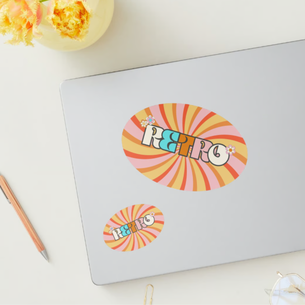 Oval sticker