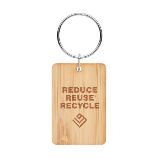 PDP - angleboorectangularbambookeyring square #F8F8F8 background