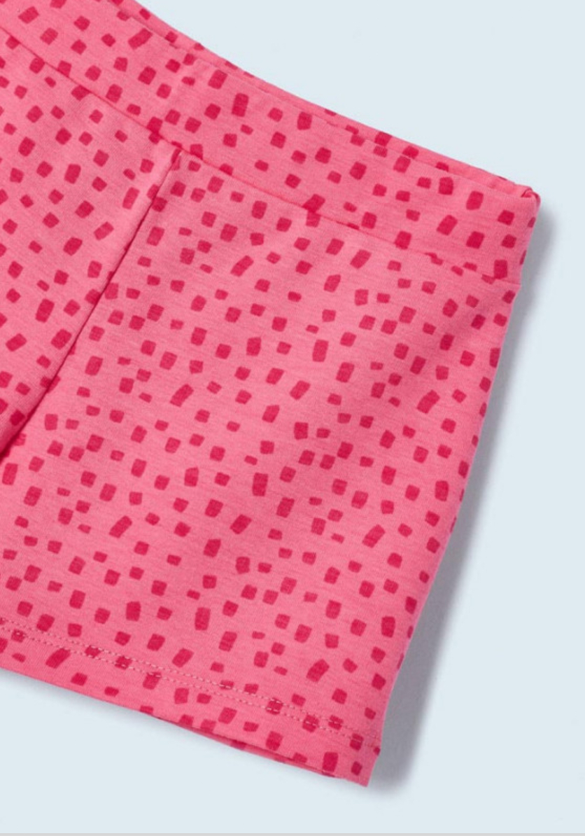 Conjunto short fucsia puntos