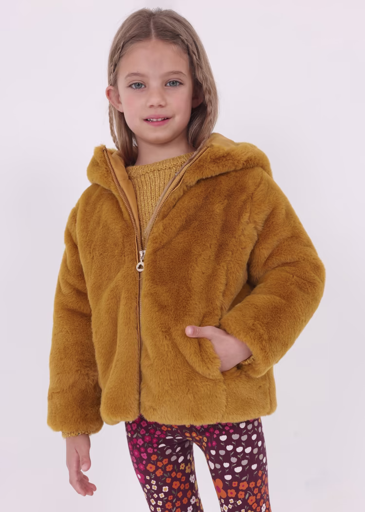 Abrigo de terciopelo tricot marron