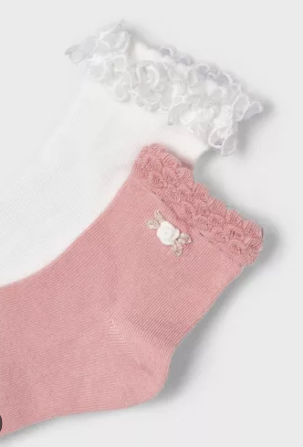 Set 2 calcetas con flor y encaje