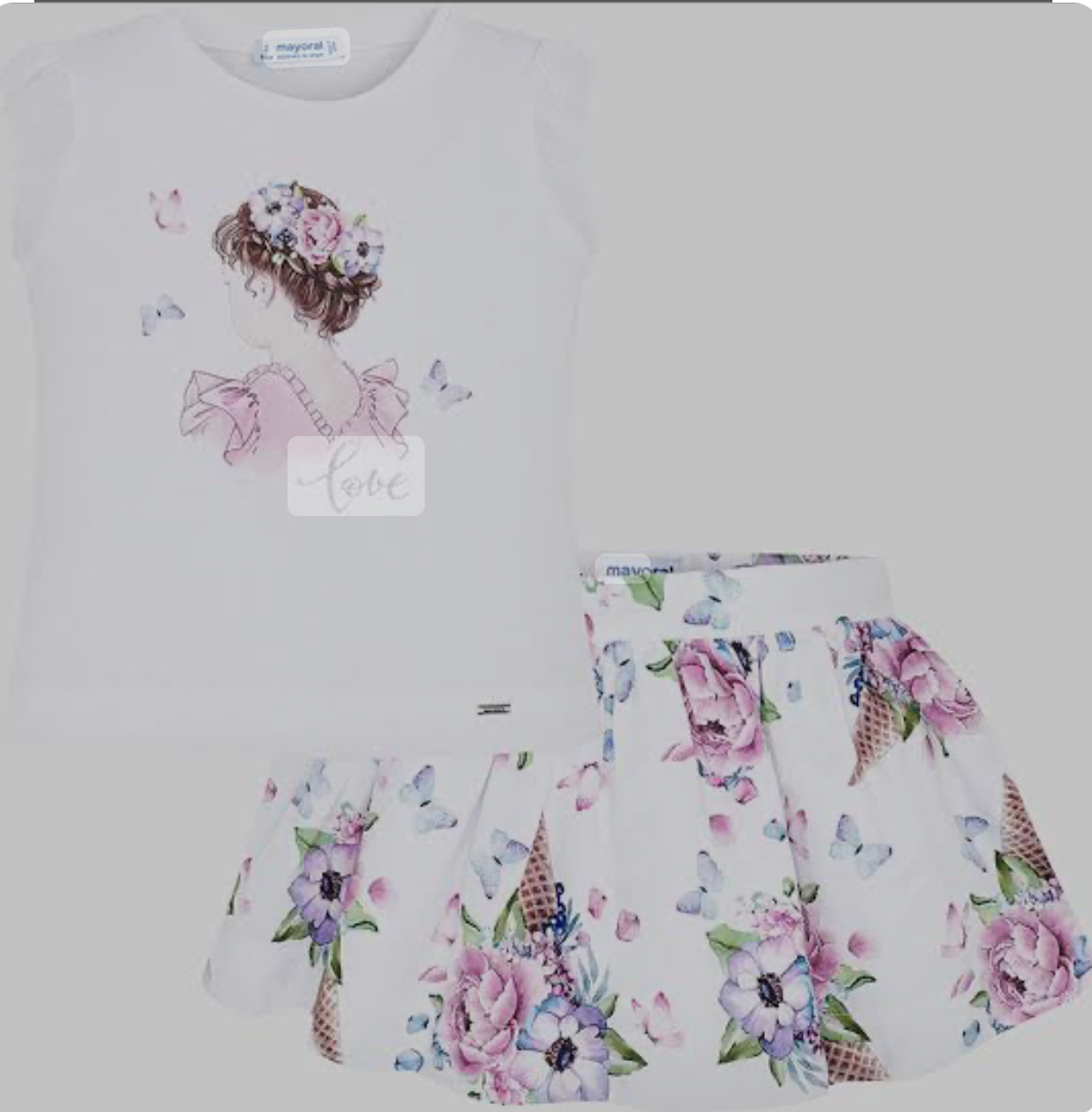 Conjunto falda flores