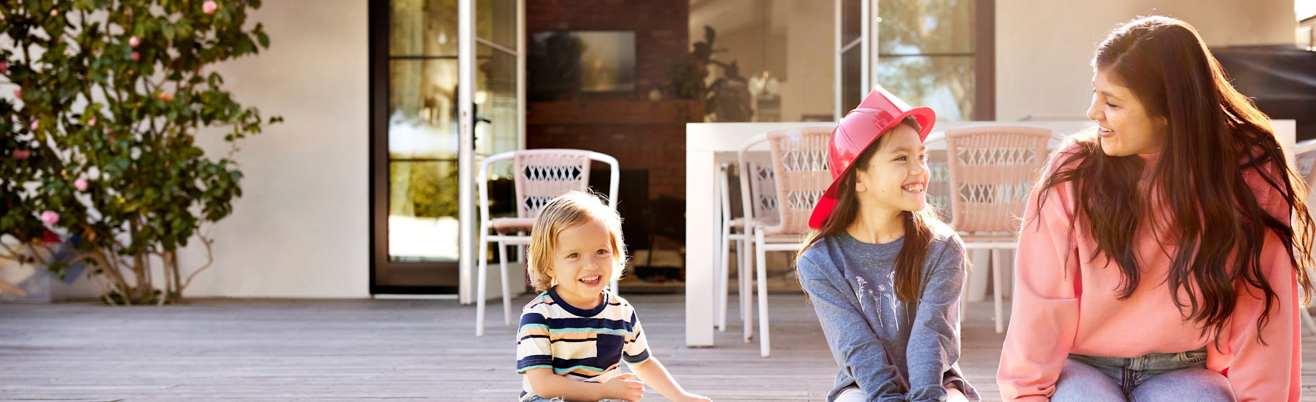 Image of babysitter with children.