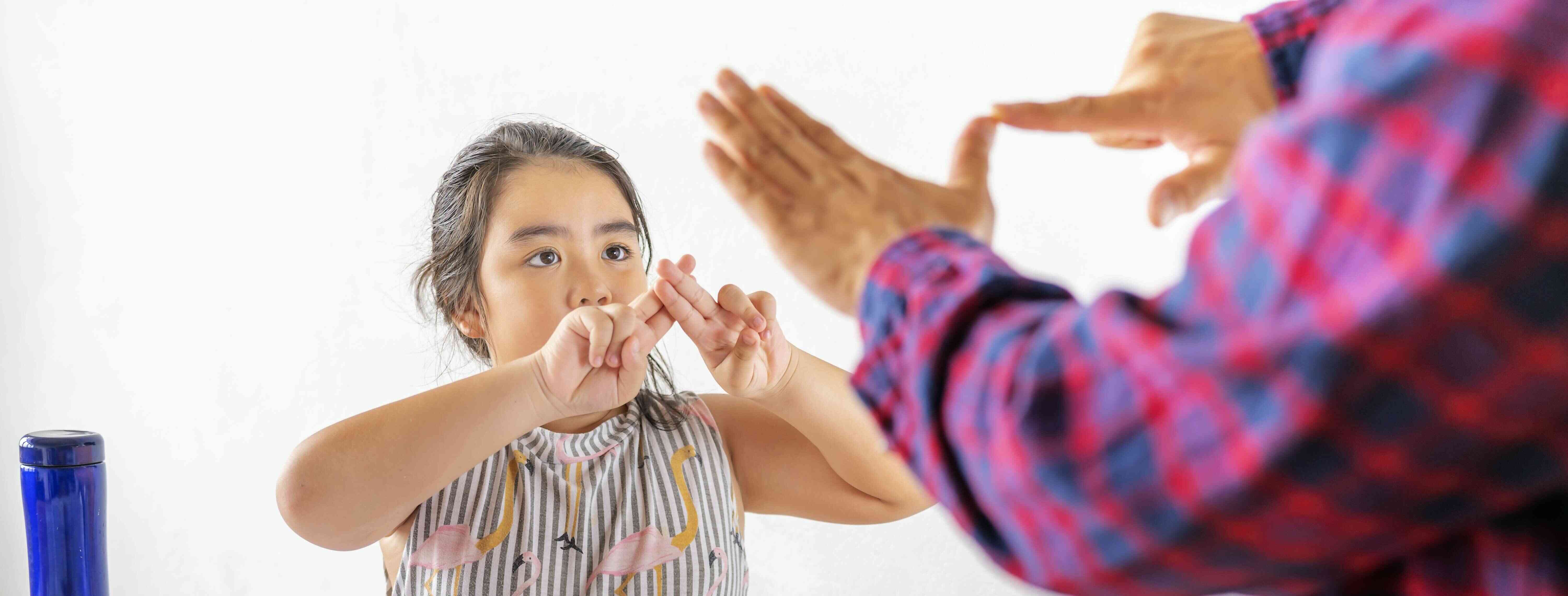 ASL user nanny signing with a child