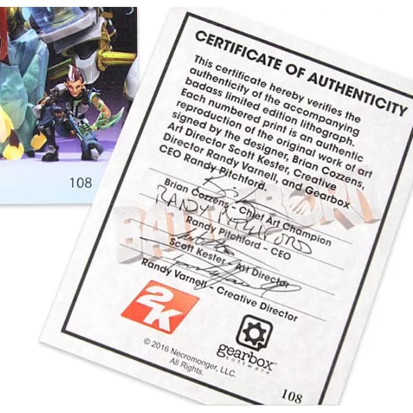 Signed Battleborn Lithograph - Product Image 2