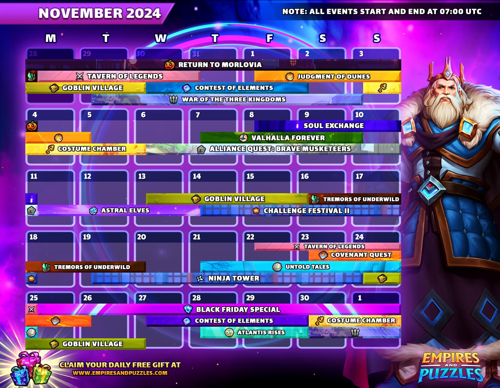 Calendar of Events for November 2024