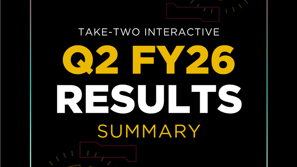 Title text outlining Take-two's second quarter results for the 2026 fiscal year