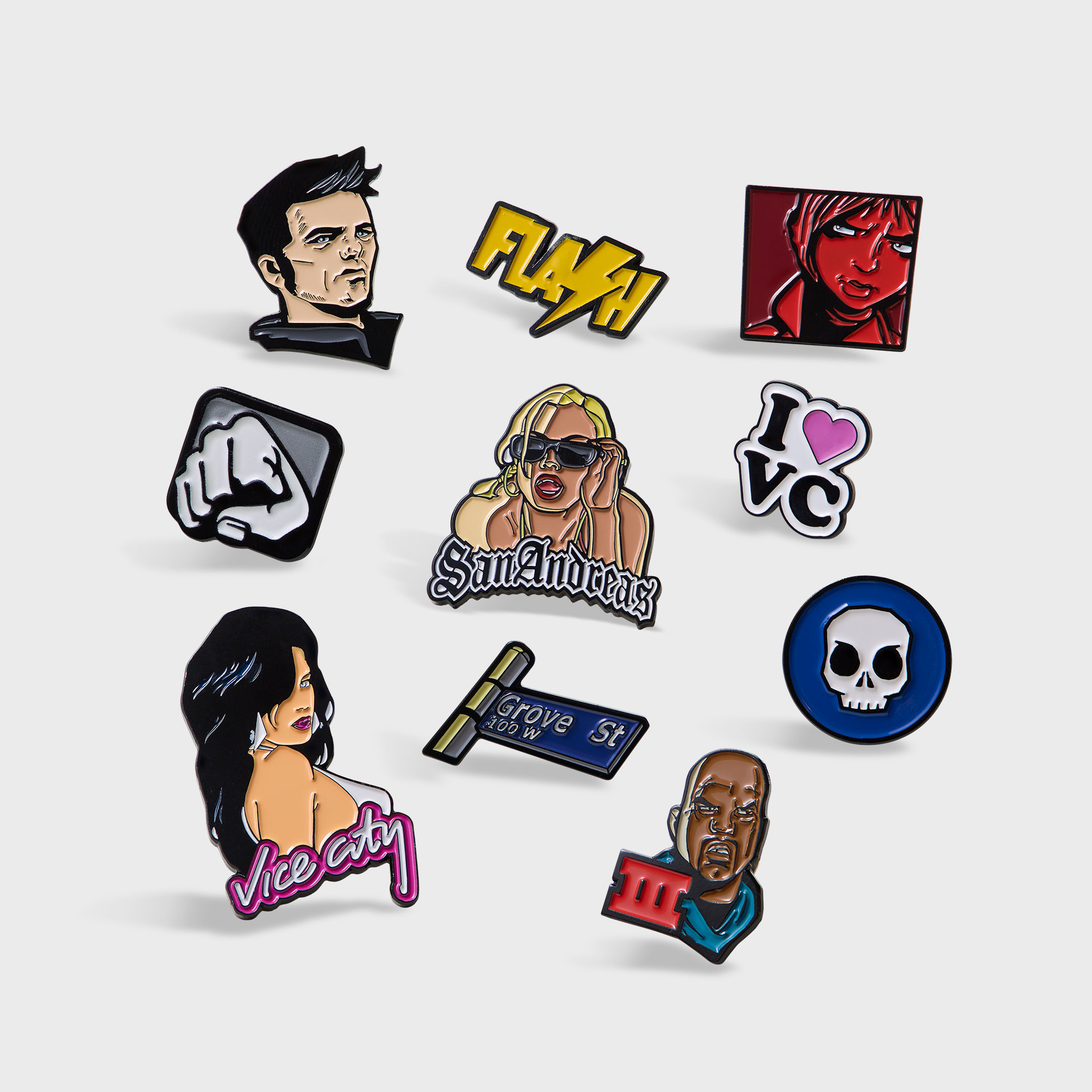 Grand Theft Auto Trilogy Enamel Pins Set 1