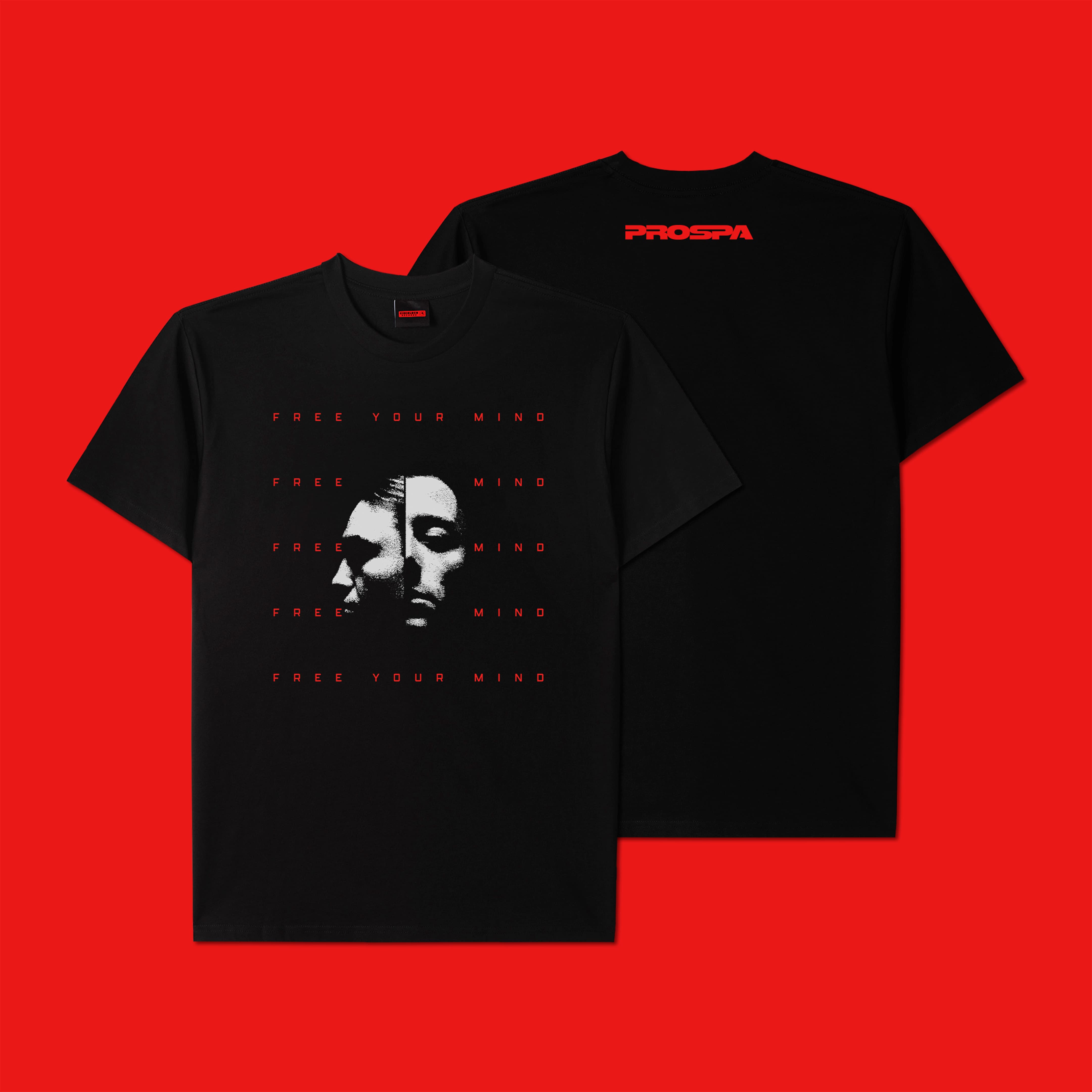 CLR019 FreeYourMind TShirt RedBG 1x1 Deliv